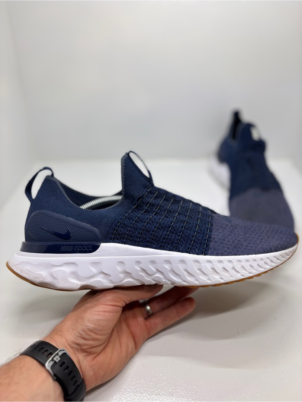 Nike React Phantom Run Flyknit 2 Running Shoes Blue Men's Size 14 Slip-On Sneake - Picture 12 of 14